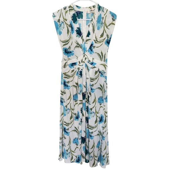 Diane Von Firstenberg DVF Floral Midi Dress 4 Cocktail‎ Wedding Party Vacation - Picture 2 of 9